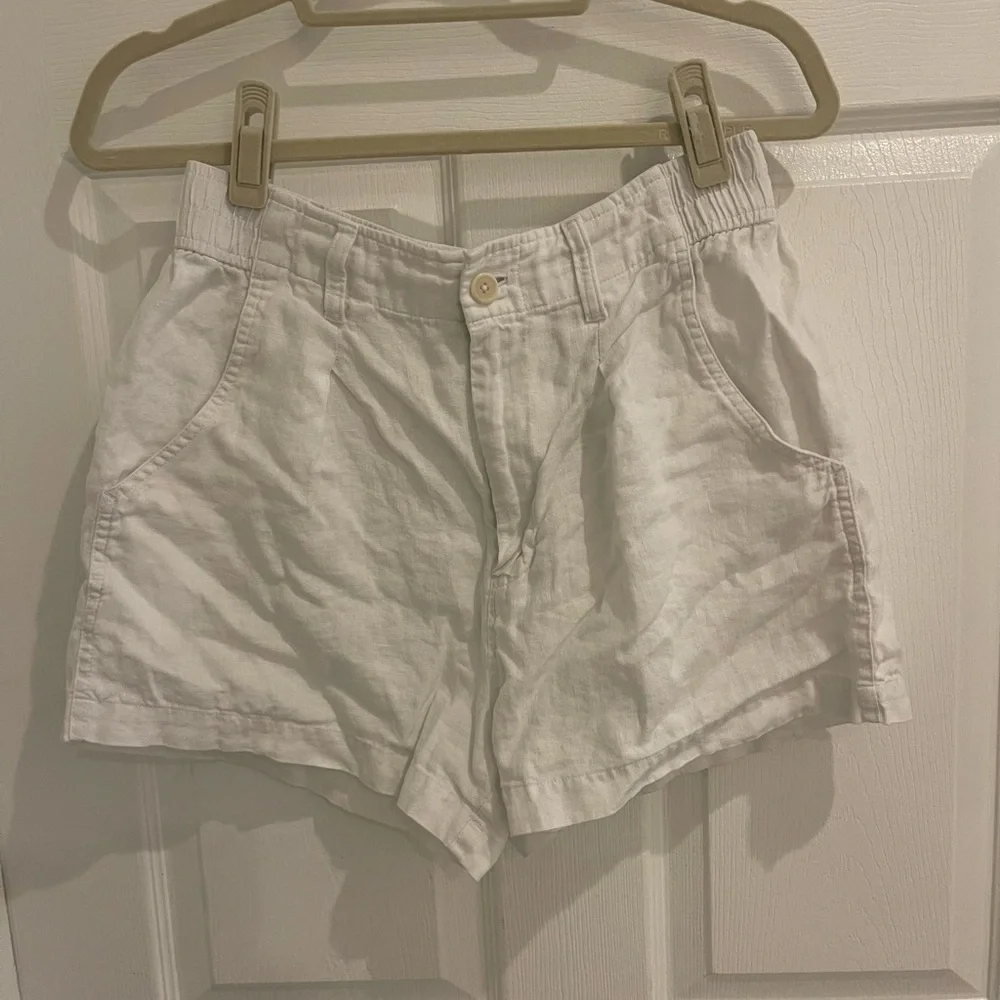 Madewell The Beale High Waist White Linen Shorts - Picture 4 of 8